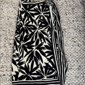 Miou Muse Linen blend midi wrap skirt